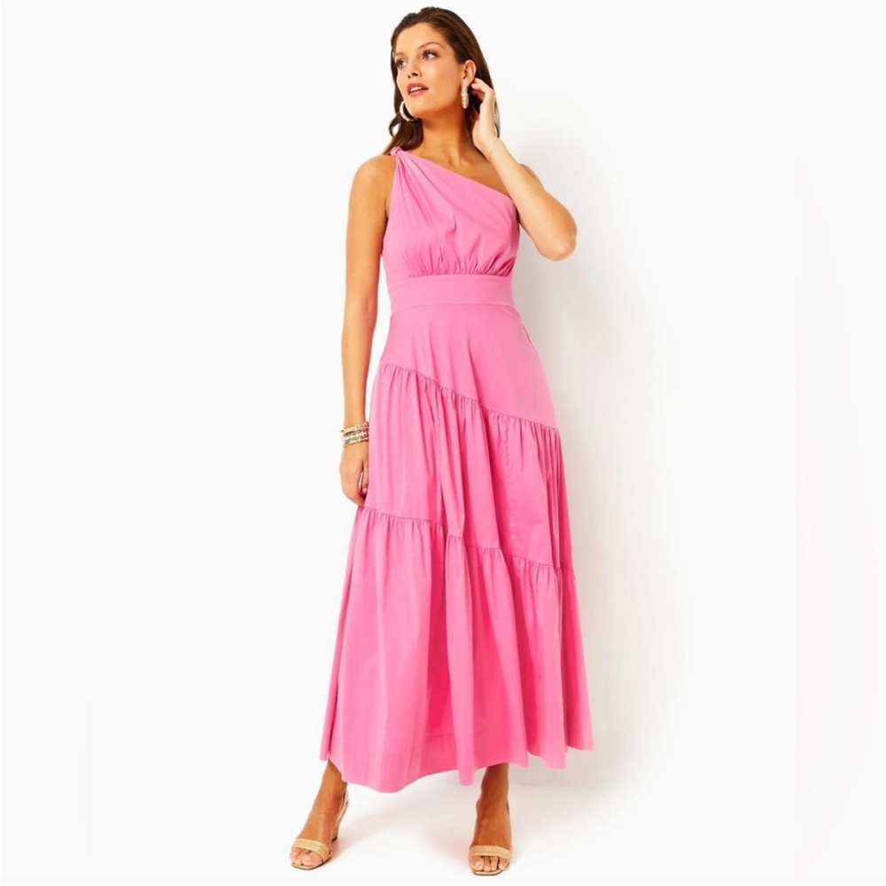 Lilly Pulitzer Elegant Pink One-Shoulder Dress